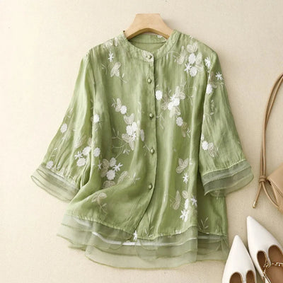 Celine - Geborduurde blouse