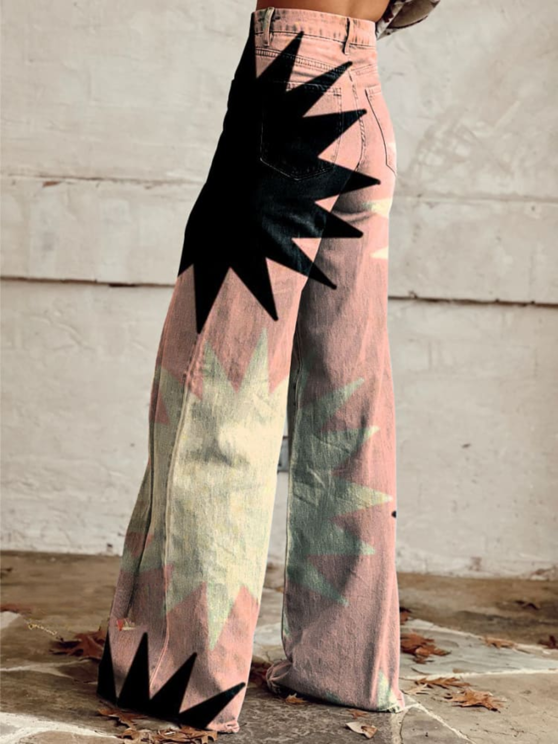 CZARINA - WIJDE BROEK MET GEOMETRISCH MOTIEF