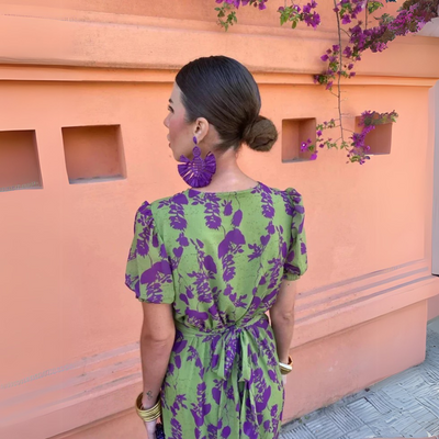Bianca – Vrouwelijke midi-jurk met prachtig bloemenmotief