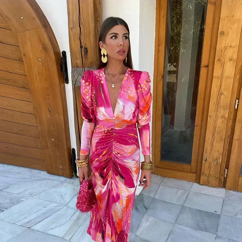 Alessia – Elegante lange jurk met vrouwelijke flair