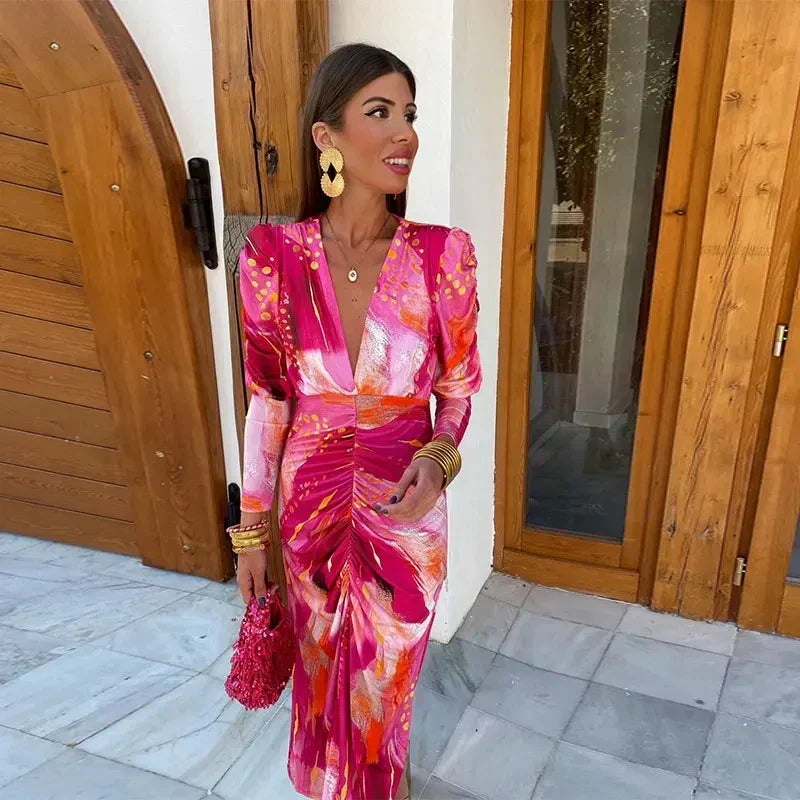 Alessia – Elegante lange jurk met vrouwelijke flair