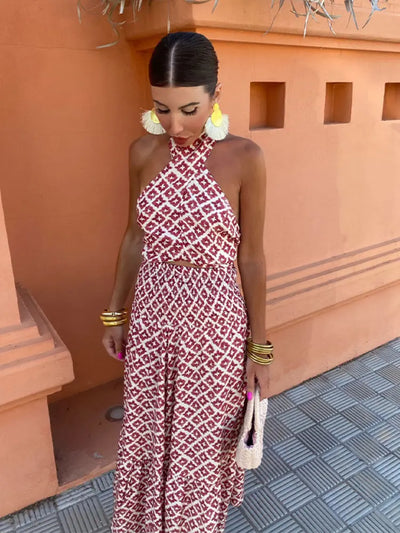 Beatrice – Stijlvolle off-shoulder midi-jurk met elegante rimpelingen
